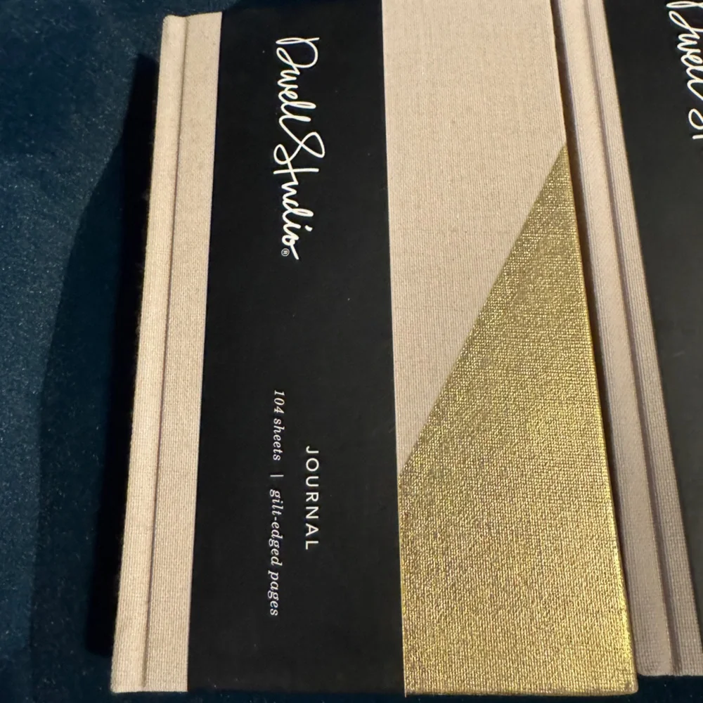 Dwell Studio Gold Leaf Gilt Edge Dot Grid Gold Light Pink Set of 3 Journals NEW